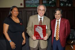 Faculty Senate President Bridgett Birmingham; Joe Torgesen, FSU emeritus professor of psychology and education; and Provost Jim Clark.
