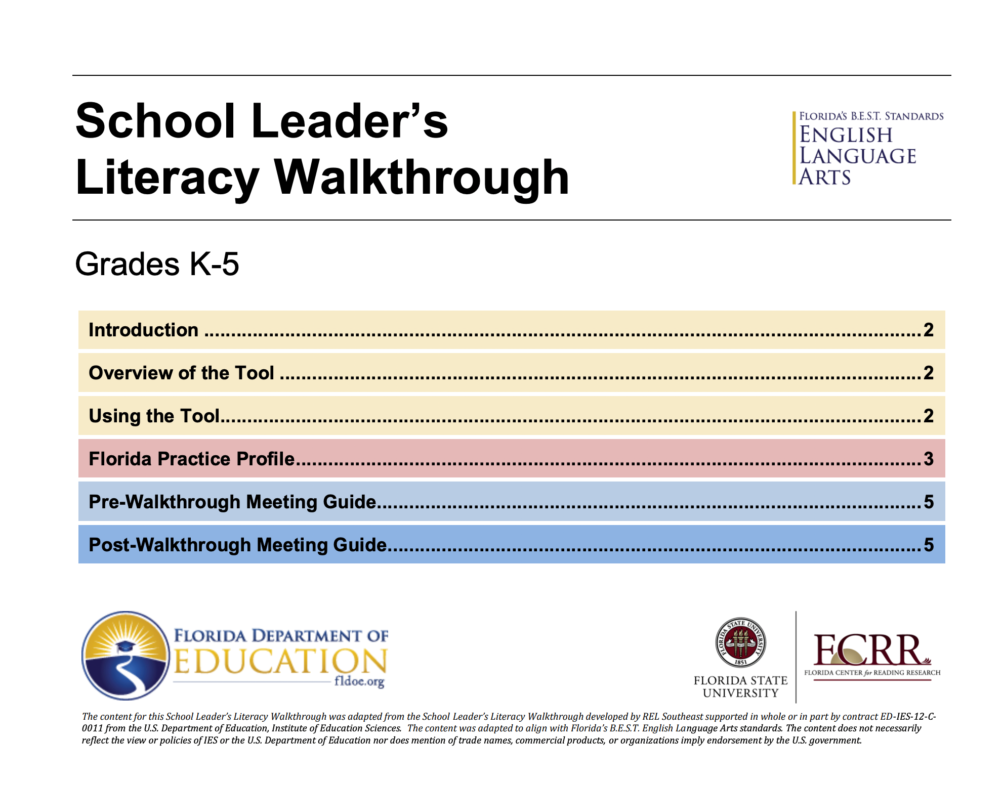 School Leader’s Literacy Walkthrough