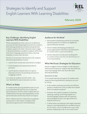 Strategies to Identify and Support English Learners with Learning Disabilities