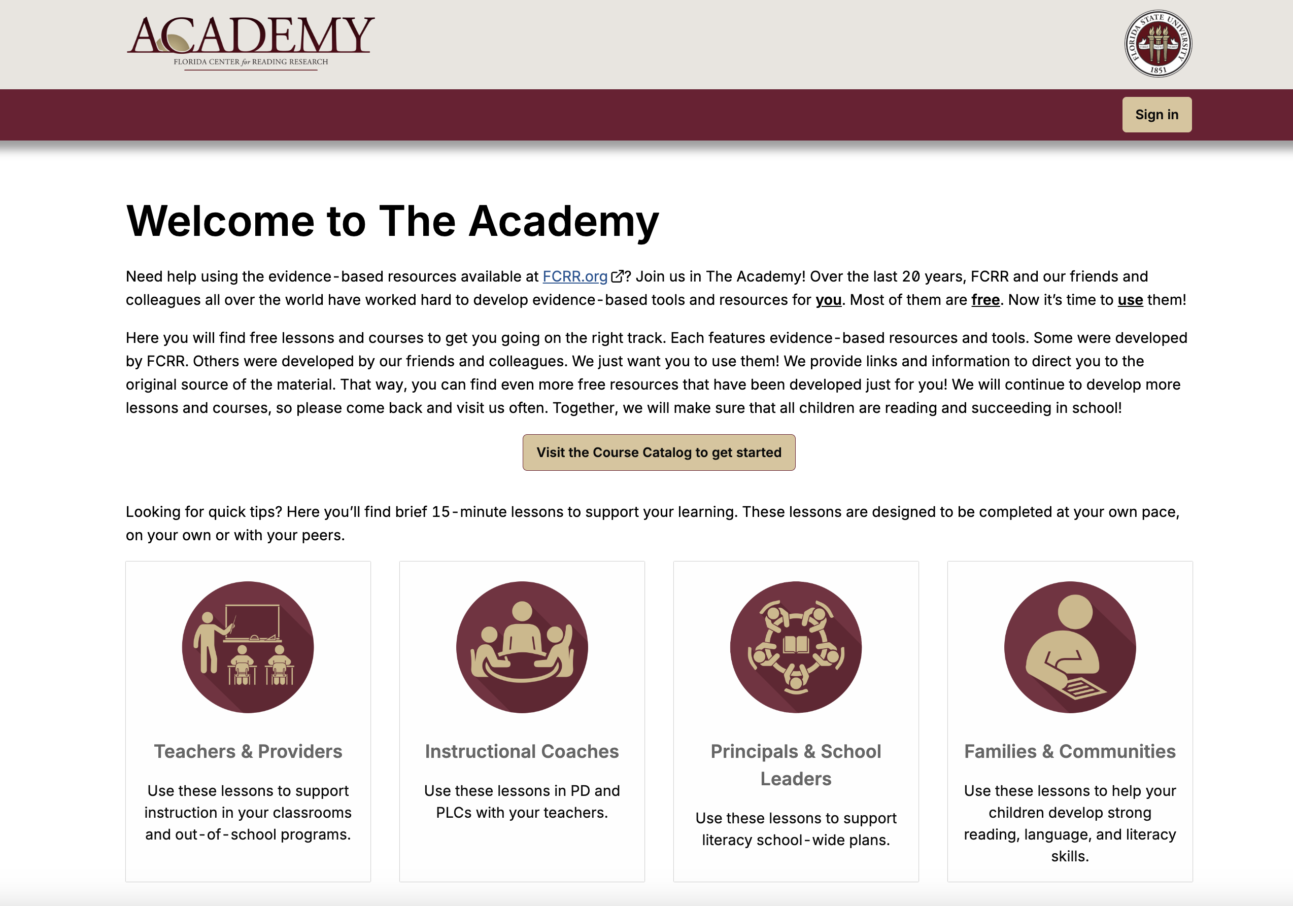 The Academy website